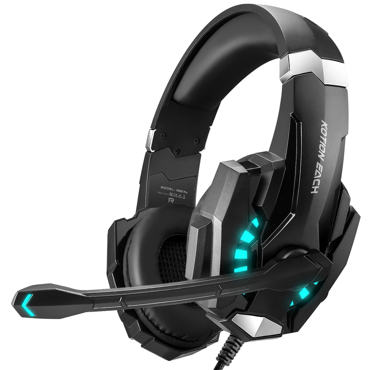 G9000 Pro Wired Gaming Headset with Noise Cancelling Mic Led Light Stereo Sound for Ps4 Pc Xbox One Switch Ps5 Controller
