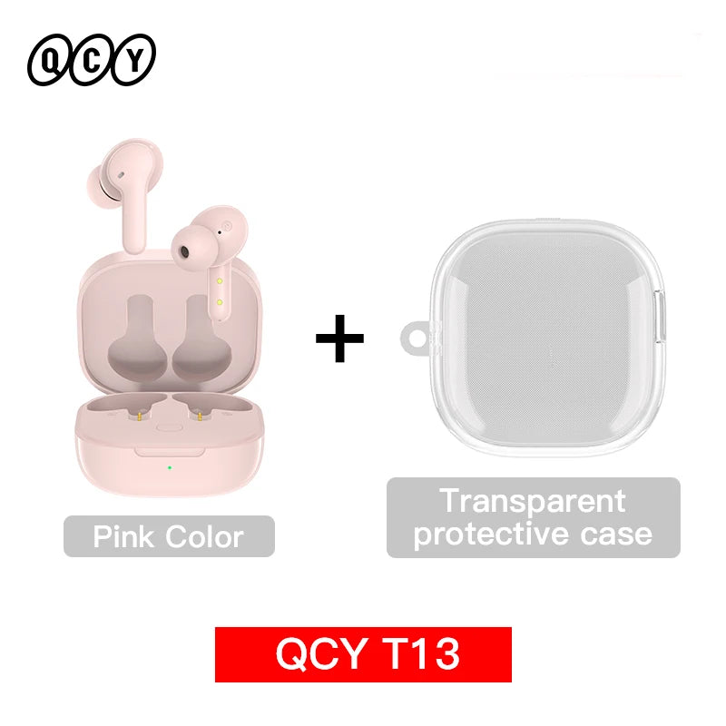 QCY T13 Wireless Bluetooth Earphone with 4 Mics ENC HD Call Headset V5.1 TWS Earphone Touch Control Earbuds Long Standby 40H