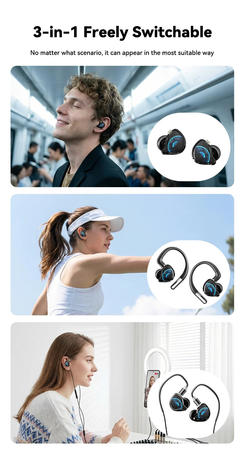 HTC NE81 TWS Wireless Earbuds Bluetooth ANC Wired Voice Control for Singing Live Streaming Touch Control Stereo Sports Earphone