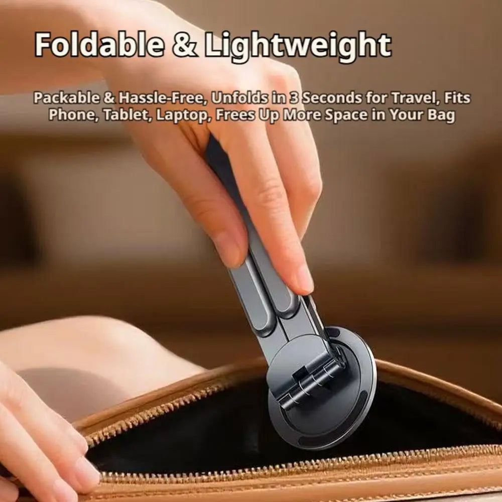 Magnetic Phone Holder Handheld Selfie Stick Tripod Foldable Desk Stand for iPhone 17 16 iPad Tablet Laptop Bracket