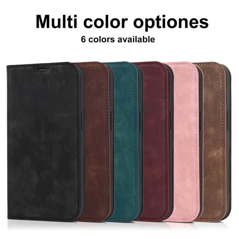 For Magsafe Wallet Leather Flip Case For iPhone 12 13 14 15 16 Pro Max mini Magnetic Wireless Charging Book Folio Cover