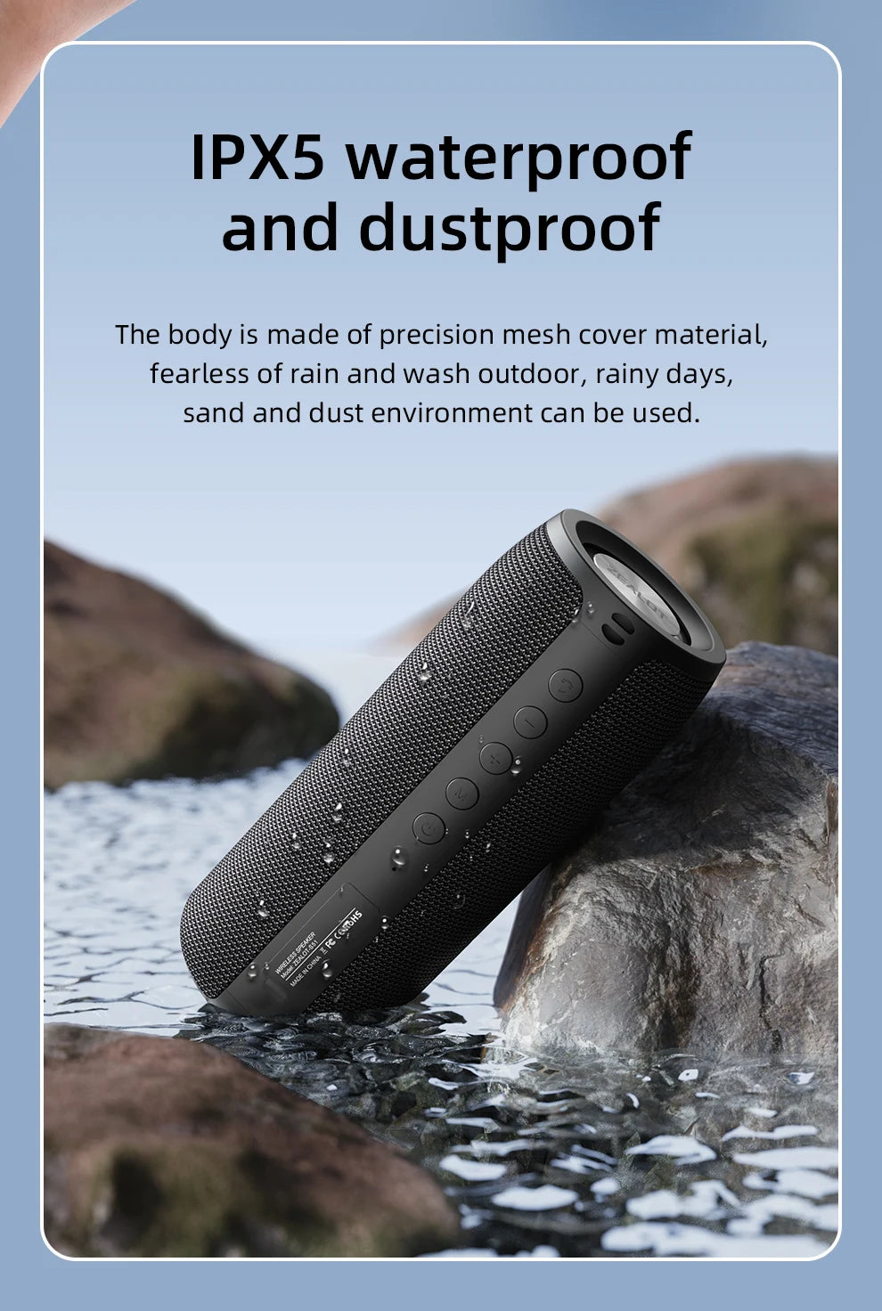 ZEALOT-S51 Powerful Bluetooth Speaker Bass Wireless Speakers Subwoofer Waterproof Sound Box Support TF, TWS, USB Flash Drive
