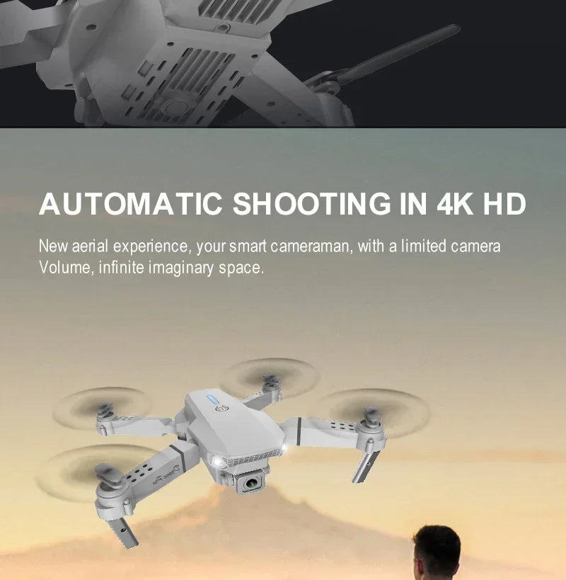 2026 New E88 Pro RC Drone 4K 1080P Wide Angle Dual HD Camera Foldable Quadcopter WiFi FPV Altitude Hold