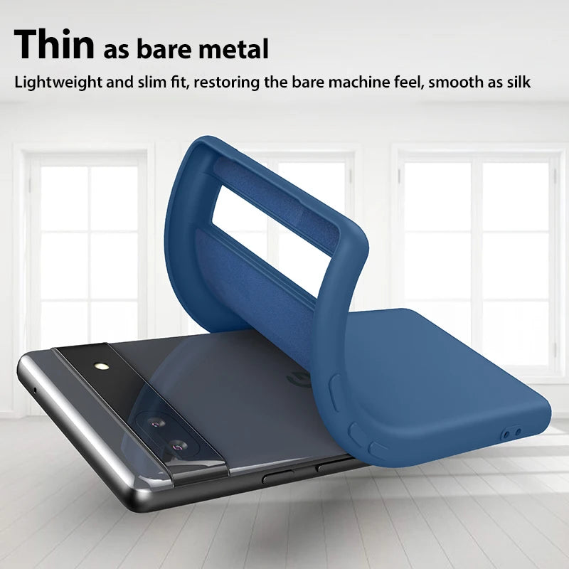 Luxury Original Liquid Silicone Cases for Google Pixel 9 8 6 7 Pro XL Shockproof Case for Google Pixel 8A 7A 6A Soft Phone Cover