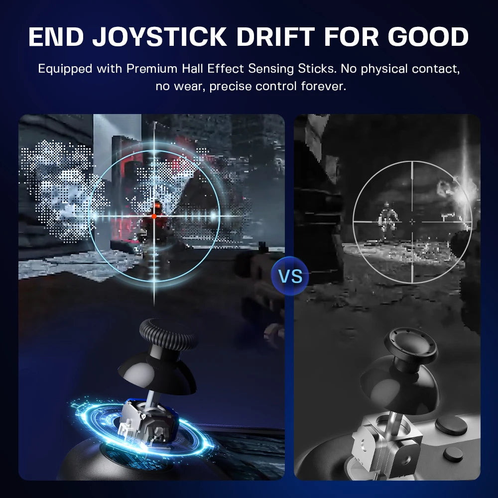 ECHTPower Wired Switch 2 Controller, Hall Effect No Drift, 9-Axis Gyro, Native C Button, 4 Programmable Back Buttons, Adjustable Kickstand, Game Card Slots, RGB Indicator