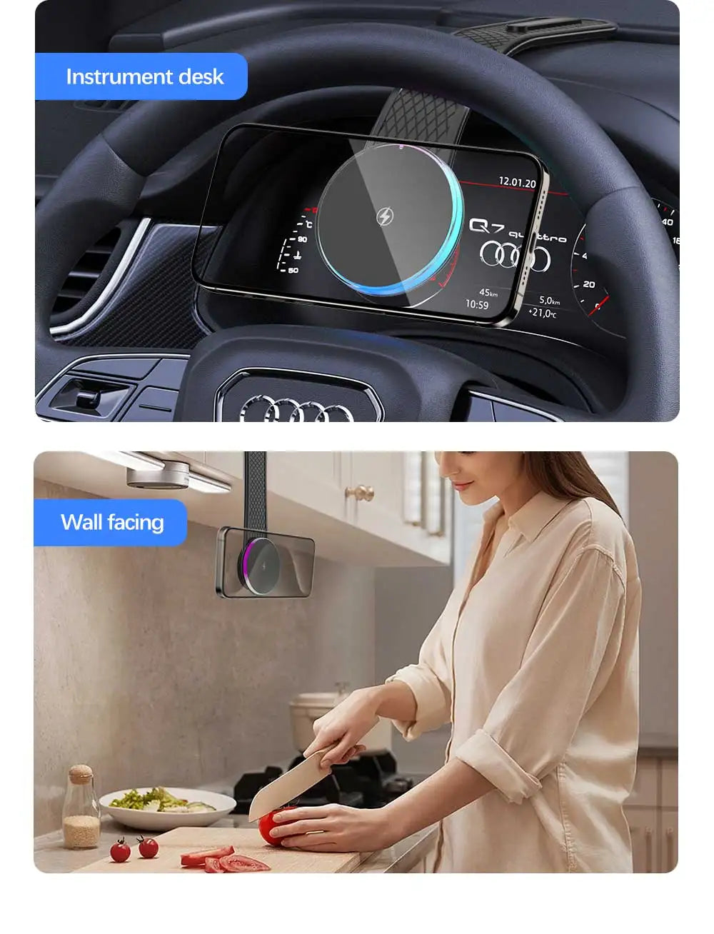AIXXCO Car Phone Holder Magnetic Wireless Charger 15W Fast Charging Car Charger Holder For iPhone 16 15 14 13 Pro Max