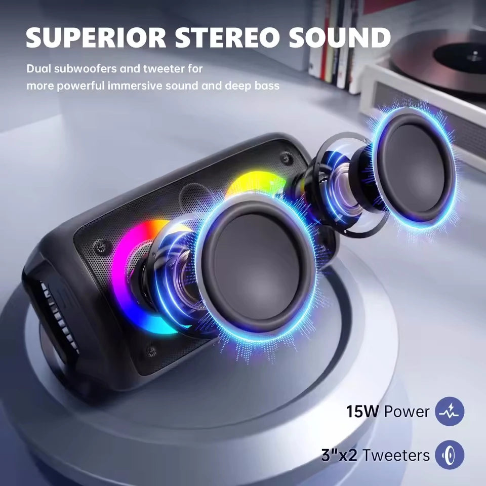 Wireless Karaoke Bluetooth Speaker Subwoofer Portable With Microphone Radio FM Lamp Machine Sound Box Music LED TWS Caixa De Som