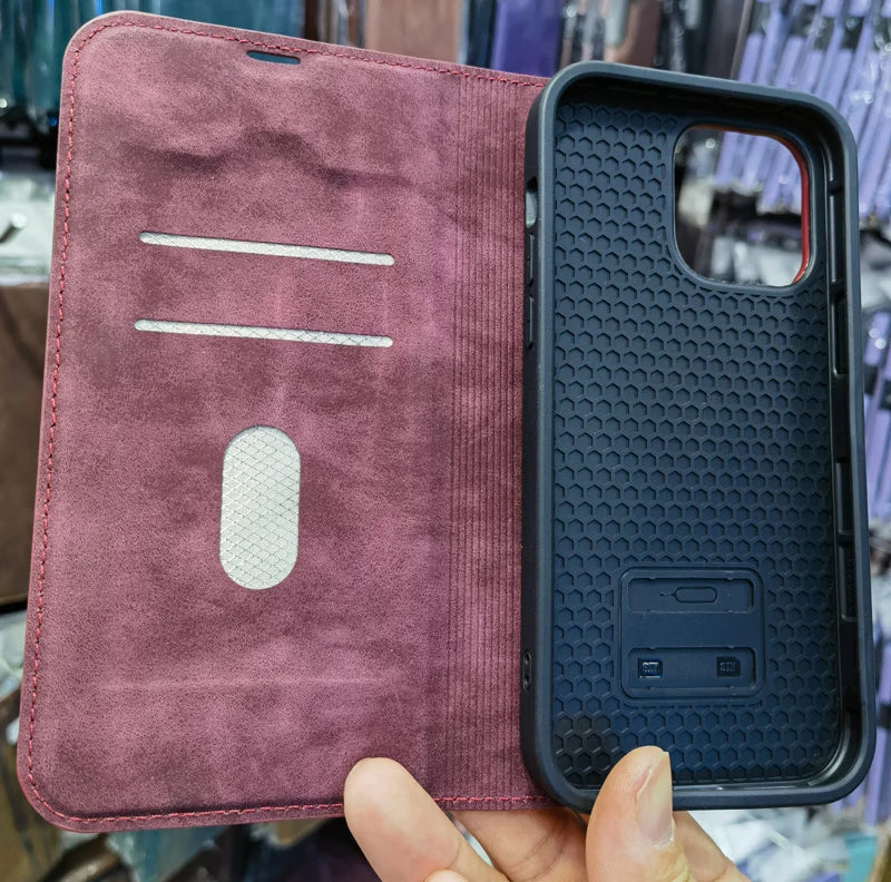 For Magsafe Wallet Leather Flip Case For iPhone 12 13 14 15 16 Pro Max mini Magnetic Wireless Charging Book Folio Cover