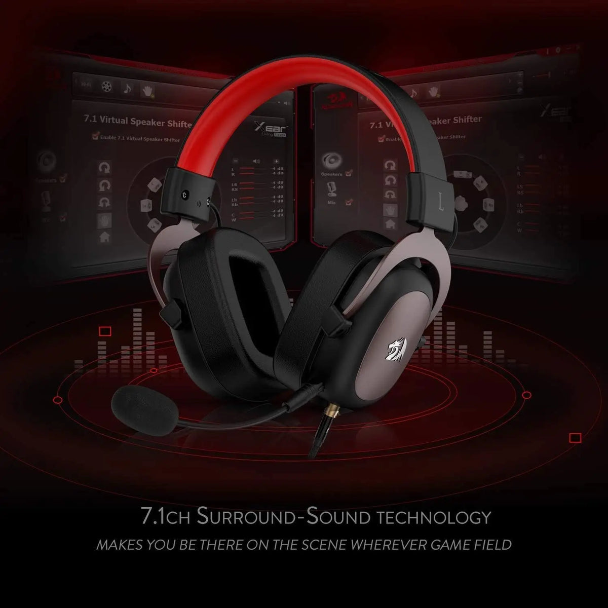 Redragon H510 Zeus Wired Gaming Headset - 7.1 Surround Sound - Memory Foam Ear Pads - 53MM Drivers Detachable Microphone