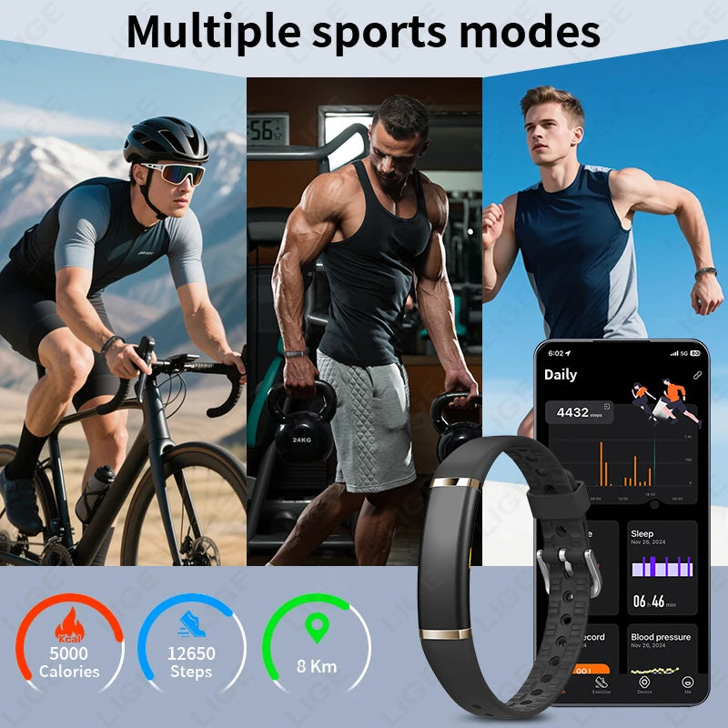 New Sport Fitness Tracker Smart Bracelet Heart Rate HRV Monitor Pedometer Remote Control Photography Smart Watch for Android iOS