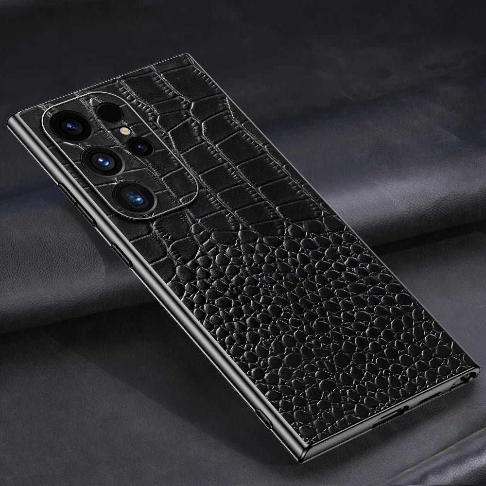 Genuine Leather Phone Case for Samsung Galaxy S 25 24 S24 S23 S25 Ultra S25ULtra S24ULtra S25 Plus Luxury Full Protection Cover
