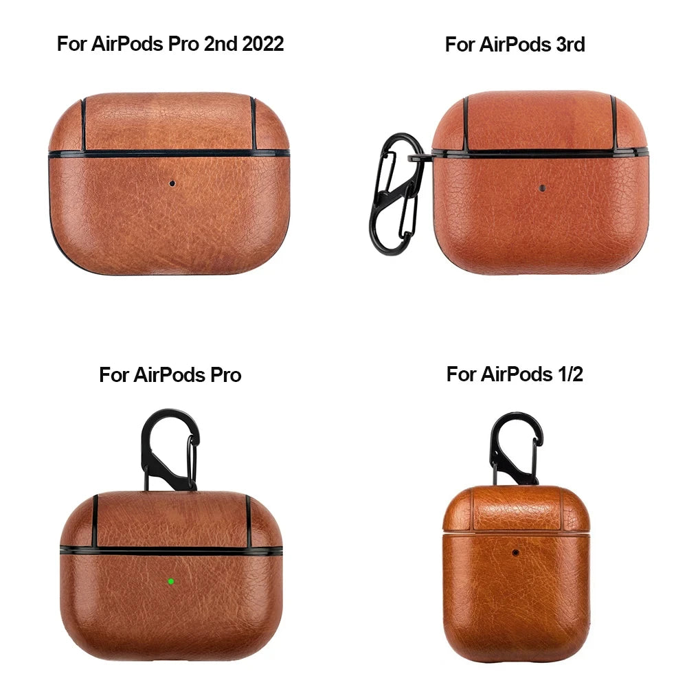 Leather PU Earphone Cover For AirPods Pro 3 2025 Case For AirPods Pro 2 2nd Pro2 Cases For AirPods 5 4 3 2 Funda Headphone Coque