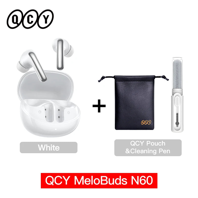 QCY BH25HT19A MeloBuds N60 Hybrid ANC Wireless Bluetooth 6.0 Earbuds LDAC Hi-Res Audio Dual Driver Headphone Bass Boost Earphone
