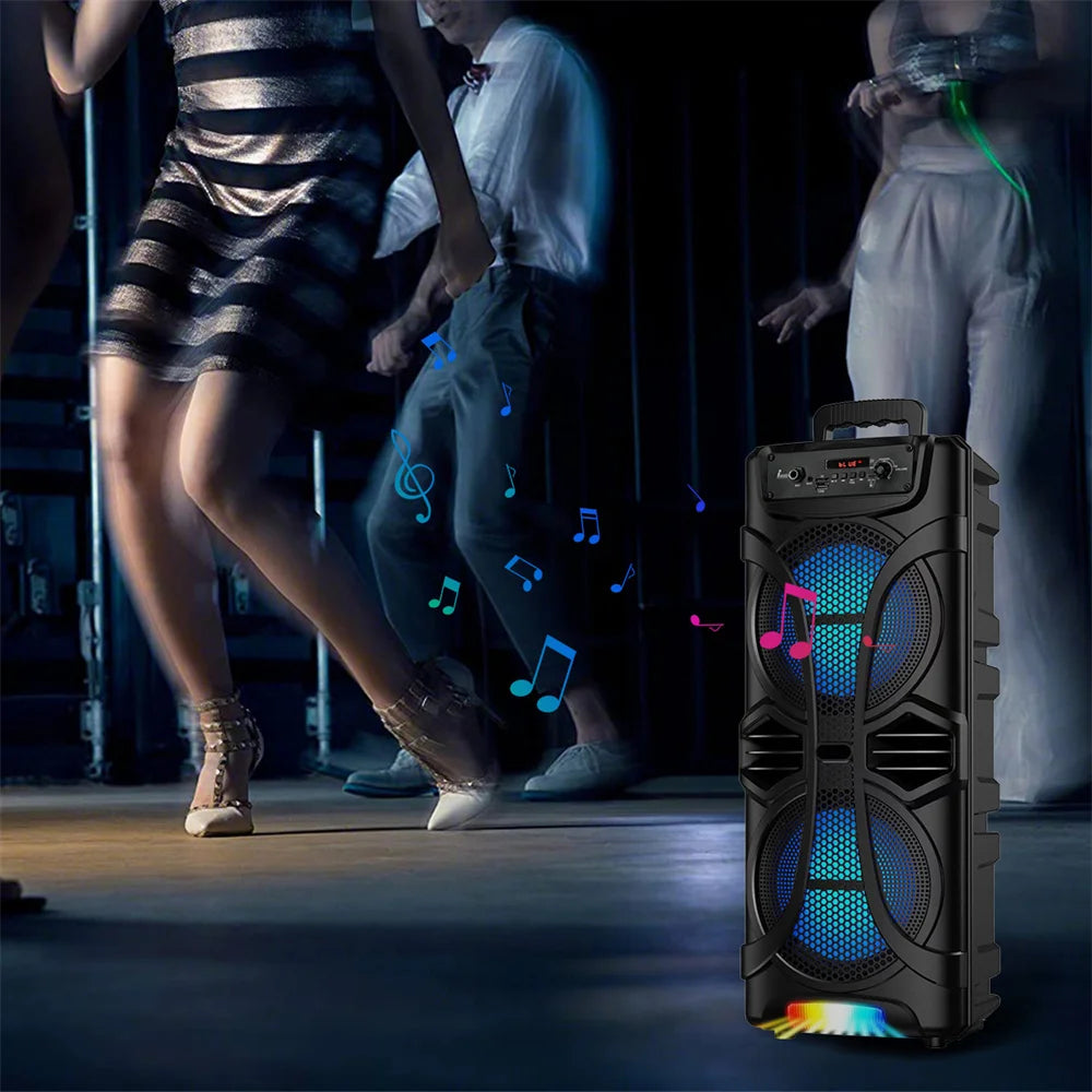 6000W Portable Party Bluetooth Speaker Sound System Rechargeable Outdoor Loud Karaoke Dual 8 " Speaker