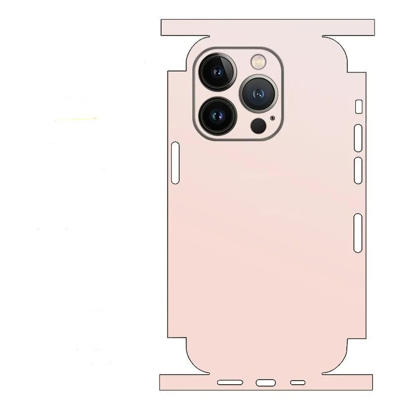 Sticker for iPhone 14 13 12 11 15 Pro XS Max XR X Plain Color Back Screen Protector Wrap with Border Skin Stickers