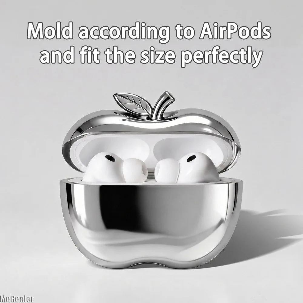 New Translucent Apple Shape Headphone Case TPU Gold Silver Red Green for Airpods Pro 1/2/3 4