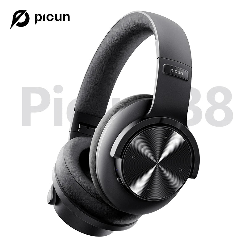 Picun B8 Bluetooth Headphones 120H Playtime Headset Wireless Bluetooth 3EQ Mode Low Latency Hands-Free Calls Over Ear Headphones