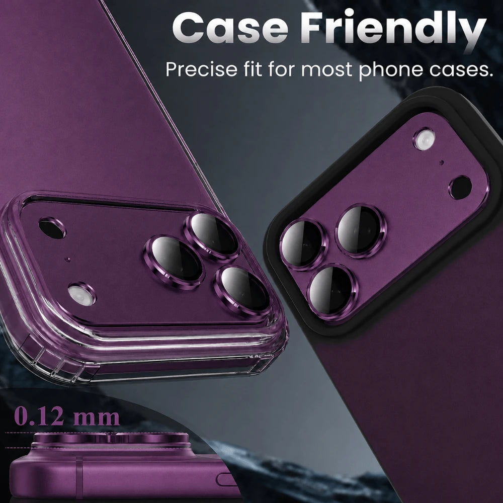 NNBILI 2pcs Camera Lens Protector for iPhone 18 Pro Max 17 Pro Max 18,Durable Metal Camera Cover,Full Coverage Lens Protection