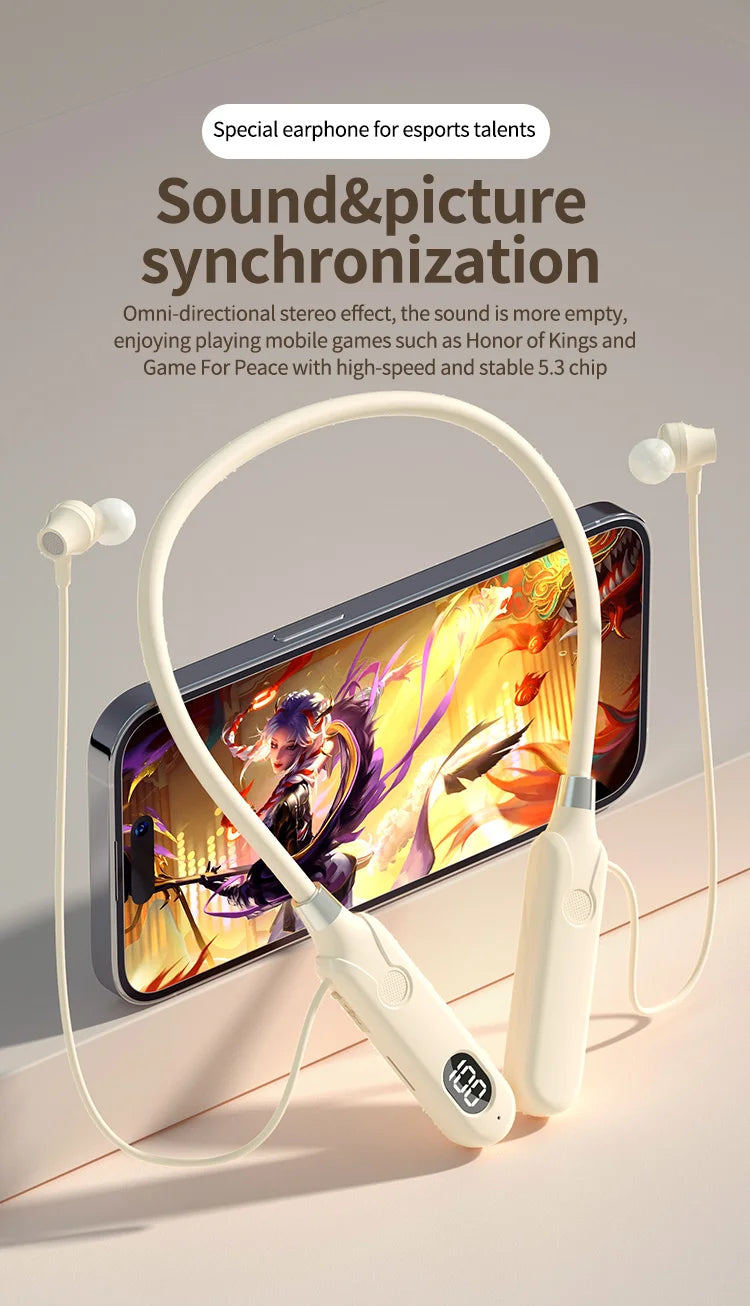BT-12 Wireless Bluetooth Earphones Sports Headphones Card Insertion Digital Display Noise Cancelling Headset HiFi Music Earbuds