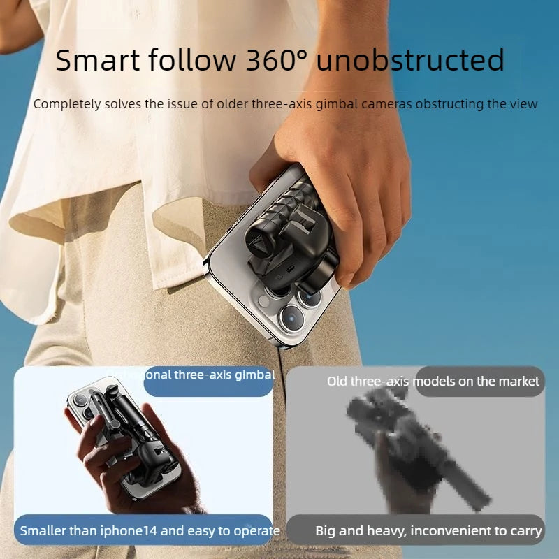 Auto 360° Face Tracking Handheld Gimbal Stabilizer Foldable Selfie Stick Anti-shake Smartphone Holder Live Vlog Shooting Holders
