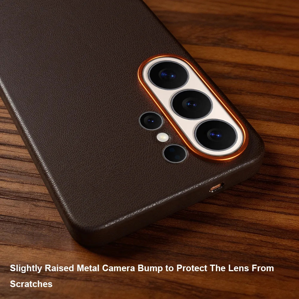 For Magsafe Premium Leather Case for Samsung Galaxy S26 Ultra S26Ultra S26Plus S25 Plus S25Ultra Phone Case Cover Magnetic Coque