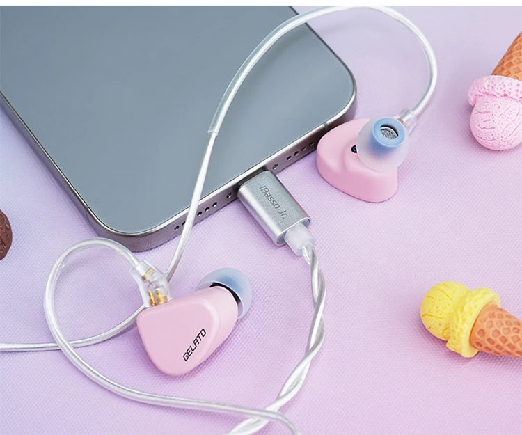 iBasso Jr. Gelato HiFi Wired Earphones In Ear Music Headphones High Quality Sport Headset Customized Pc Gamer Accessories Gifts