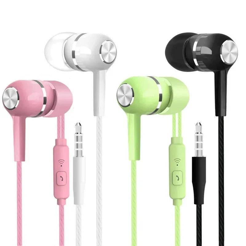 3.5mm Jack Wired Plug Comfortable In-Ear Music Gear 3.5mm Wired Headphones For Smartphone PC Laptop Microphone Volume Control