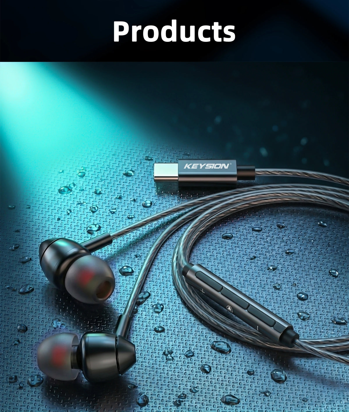 KEYSION Type-C HiFi Game In-Earphone EQ Adjustment 32bit/384kHz DAC Hardware Decoding Heaphone USBC Phone Wired Headset with Mic