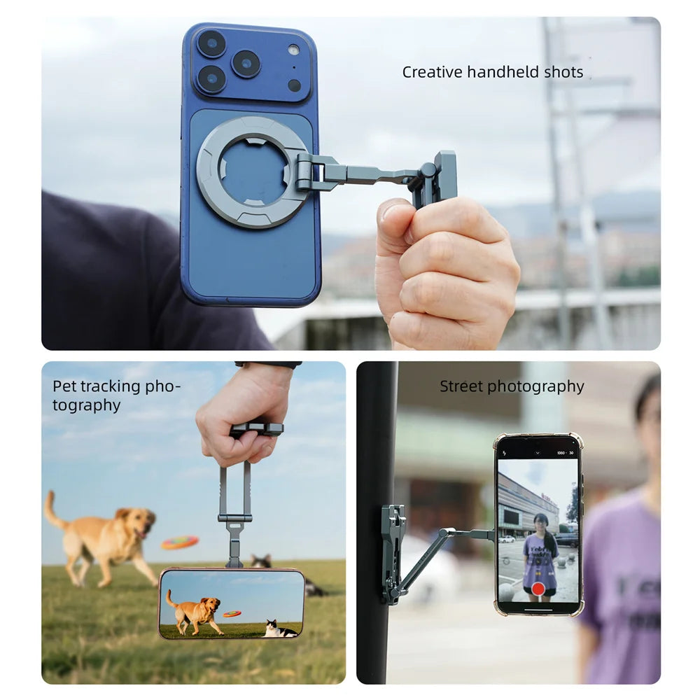 LEAPLIGHT Dual Side Magnetic Tripod Overhead Phone Holder with Hook Design Hanging Phone Tripod Stand for Iphone Android