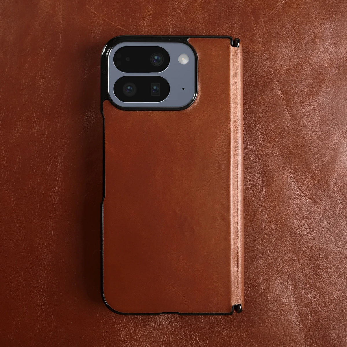 Luxury Genuine Leather Case for Google Pixel 11 Pro Fold 10Pro Fold Oil Wax Central Axis Pattern Phone Back Cases Without Front