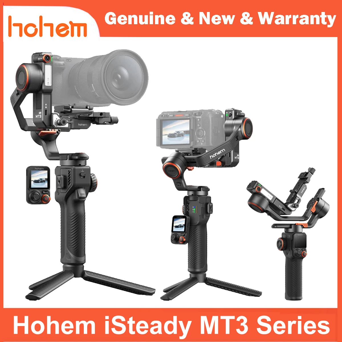 Hohem iSteady MT3 Pro AI Camera Gimbal Stabilizer 2.5KG Payload with CCT RGB Fill Light Touch Screen for DSLM/Phone/Action Cam