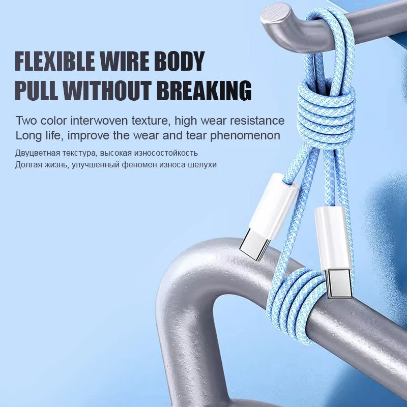 1-50Pcs Original PD 60W Fast Charging Type C Cable For Apple iPhone 13 14 12 11 17 Air 15 16 Pro Max Plus Weaving Charging Cable