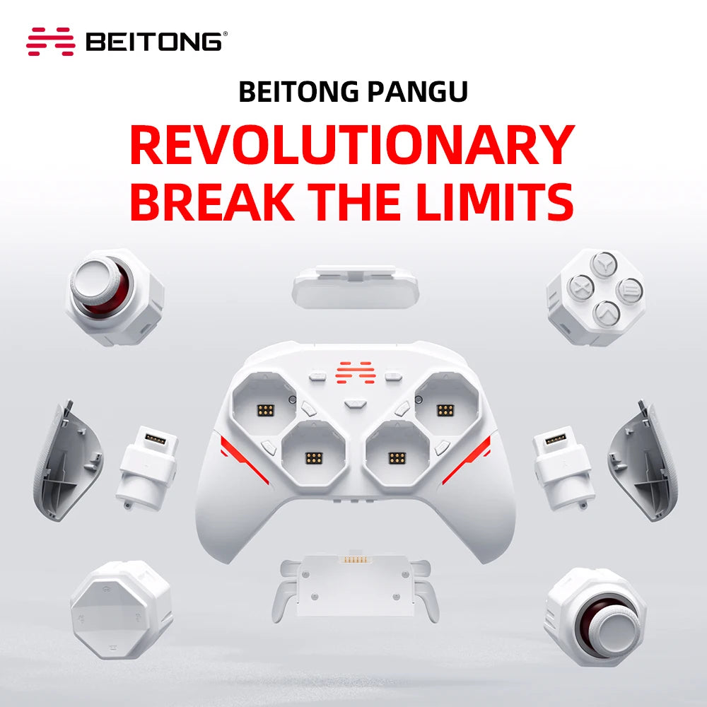 BEITONG PANGU Modular Wireless Controller, DIY Layout, Tool-Free Swap, TMR Joystick, for Switch/PC/Android/iOS