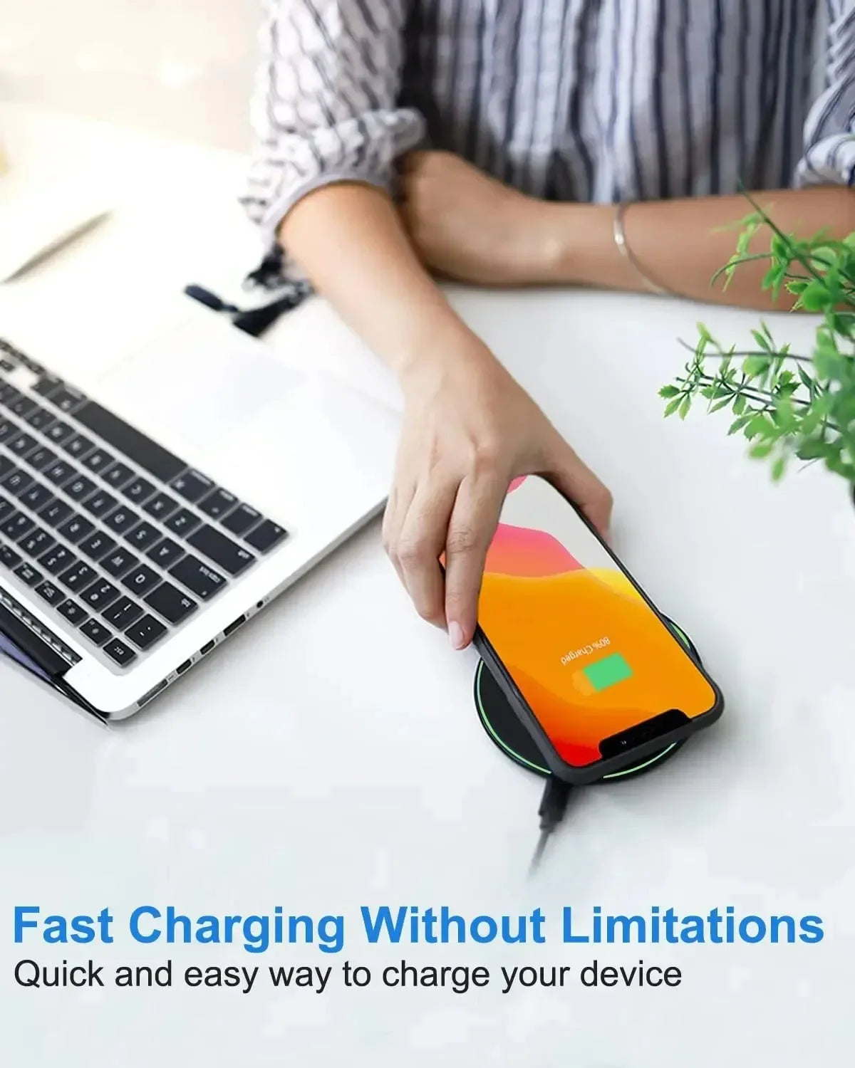 15W Wireless Charger Pad Stand For iPhone 15 14 13 Pro Max Samsung S24 Xiaomi Phone Charger Induction Fast Charging Dock Station