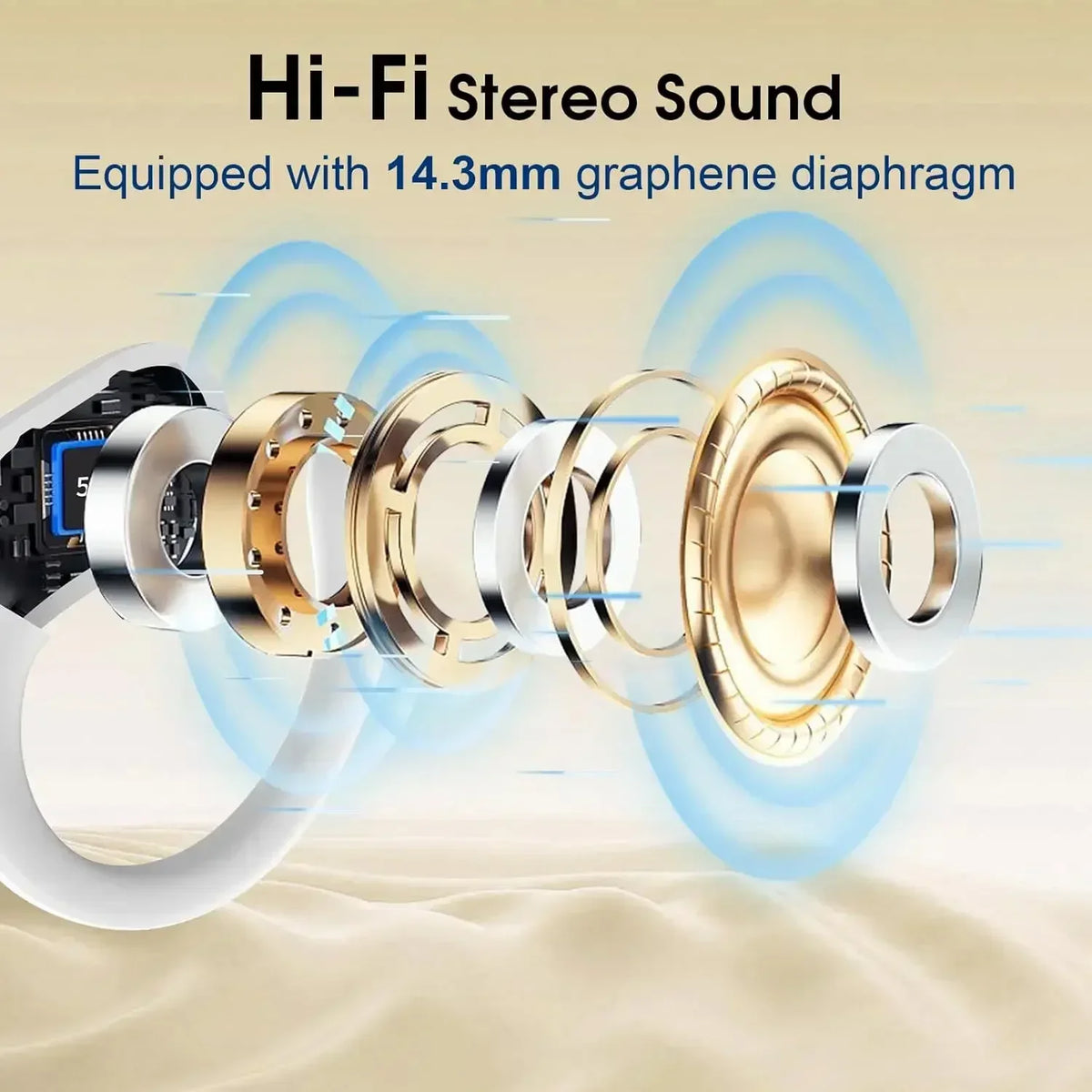 Wireless Earbuds Sport Bluetooth 5.4 Headphones with Noise Cancelling Mic 75Hrs HiFi Stereo Over Ear Bud LED Display USB-C IPX7