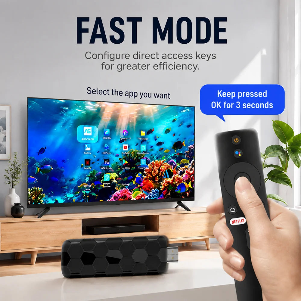 4K 8K UHD R3+ Streaming TV Stick Android 16, 8GB+128GB Storage WiFi6 Bluetooth 5.0 Built-in Google Assistant