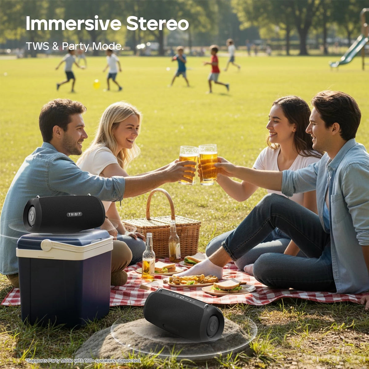 Tribit StormBox Lava 80W Bluetooth Speaker Portable Wireless Speaker IP67 24H Playtime Deep Bass XBass TWS Pairing Outdoor Party