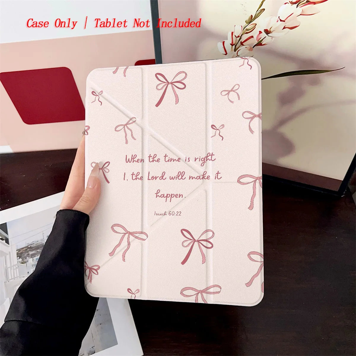 Y-Shape Foldable Stand Fresh Printed iPad Case, Auto Sleep/Wake, Fashion Minimalist Style, Fits Various Apple Models . 8 Styles