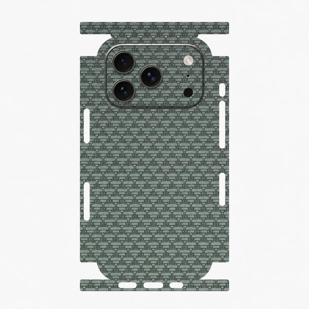 Full Wrap Faux Leather 3D Embossed Back Skin for iPhone 17 16 15 14 13 Pro Max Anti Scratch Rear Protective Film Sticker