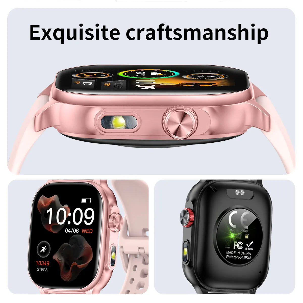 New1400mAh Large Battery Smart Watch 5ATM Waterproof LED Flashlight 100+ Sports Modes Heart Rate Fitness Tracker Men Smart Watch