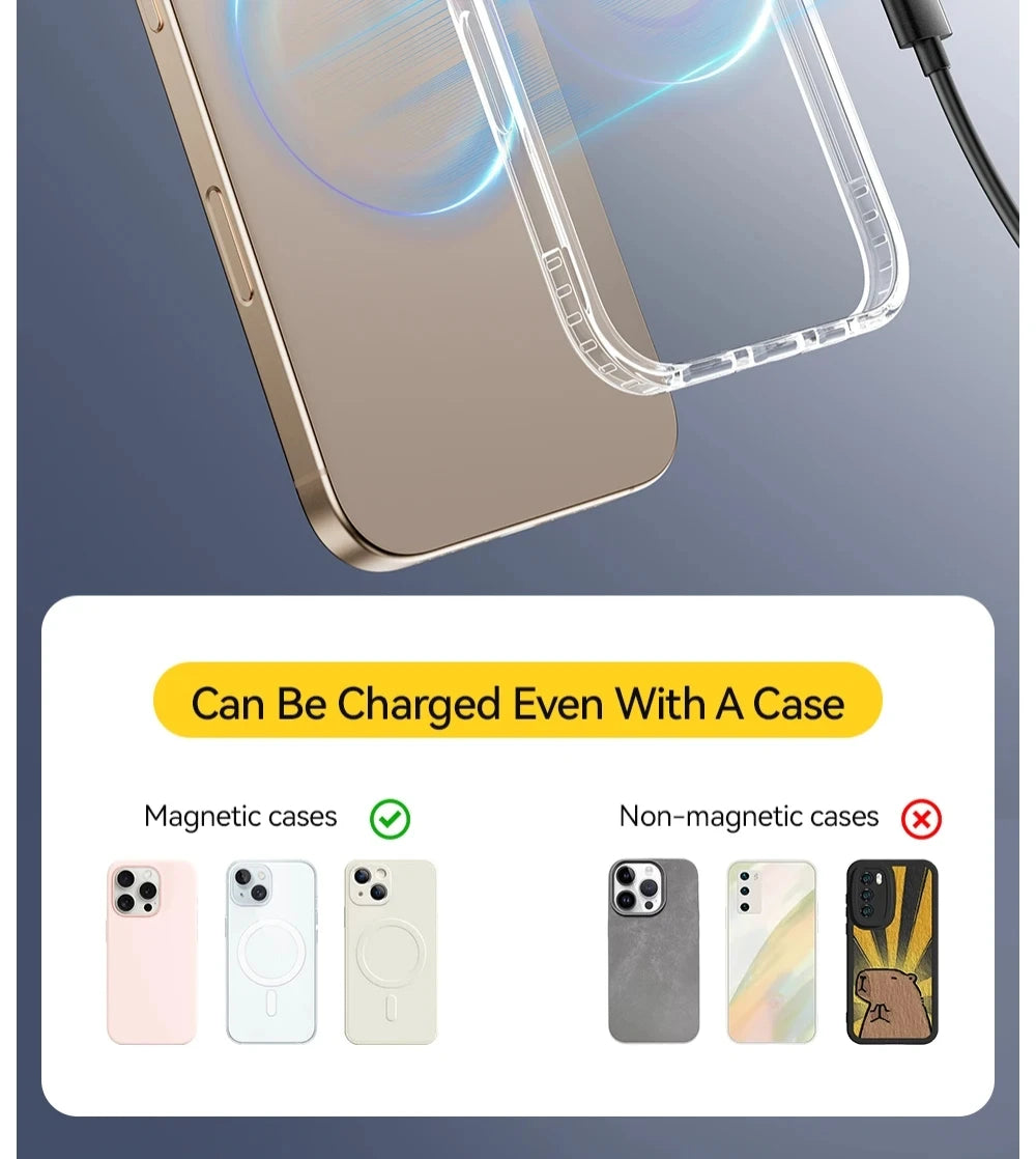 Essager Magnetic 15W Wireless Charger Fast Charging Pad Stand for iPhone 15 14 Airpods USB To Typec Phone Chargers Dock Station