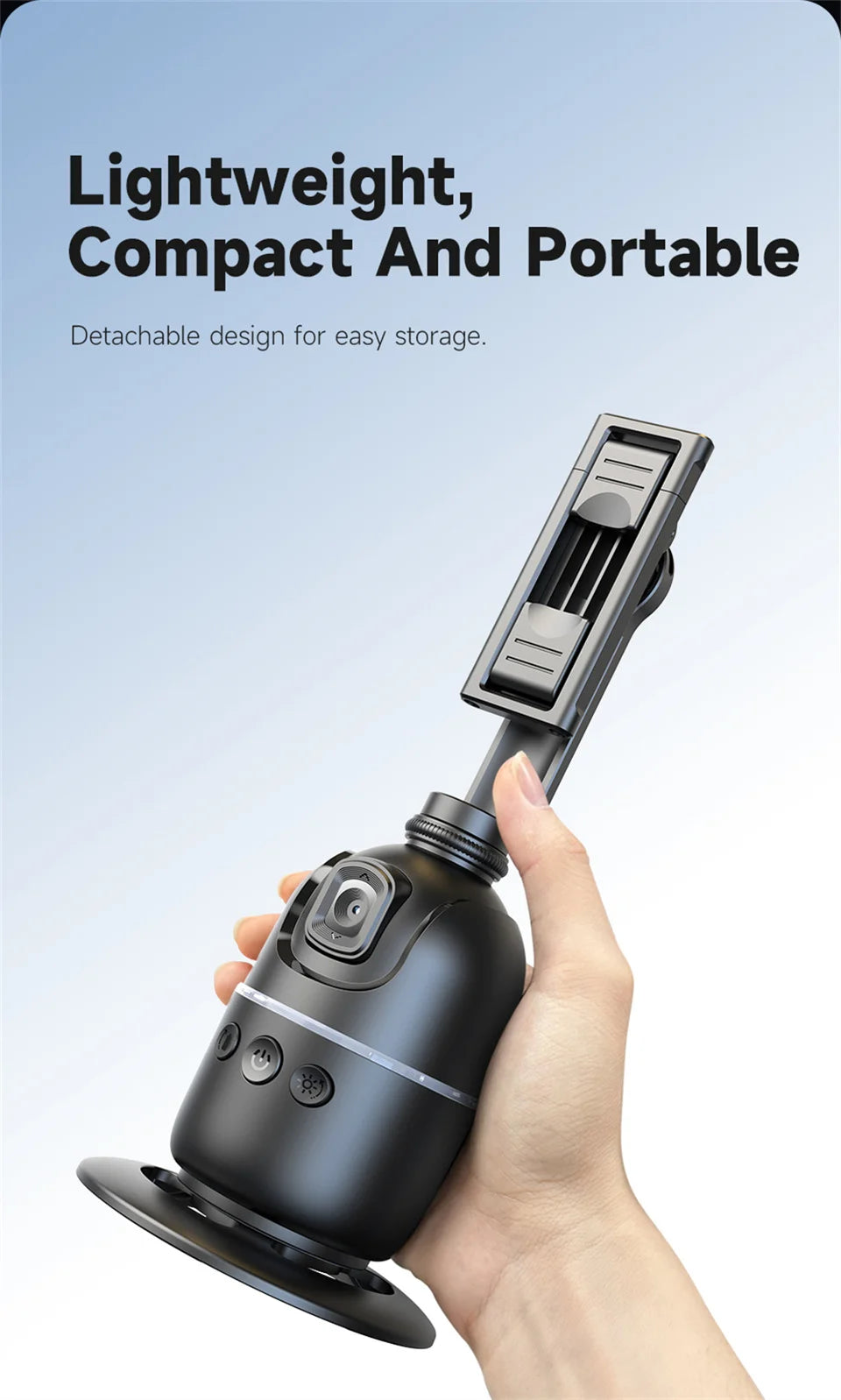 Roreta Multifunctional Selfie Stick with Light Anti Shake Shooting Image Stable for iPhone Smartphone Handheld Gimbal Stabilizer