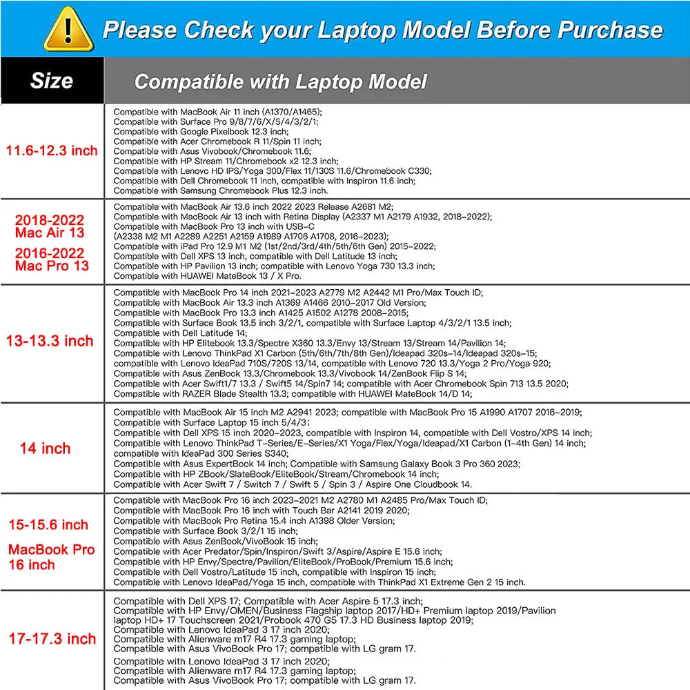 Laptop Sleeve Bag for MacBook Air Pro 11 12 13 14 15 16 inch M1 M2 M3 M4 HP Dell Asus Notebook Tablet Briefcase PC Case Cover