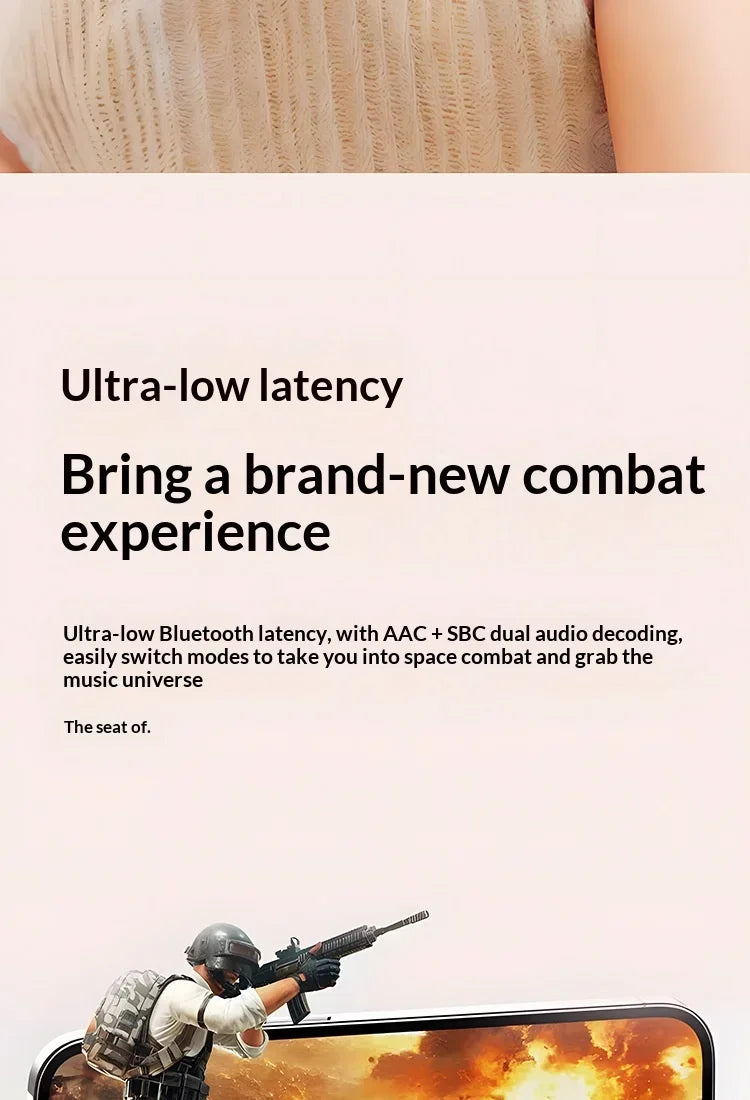 Wireless In-Ear Bluetooth 5.3 Earphones High Sleepy Quality Wireless Earbuds with Long Battery Life Mini Digital Display Video
