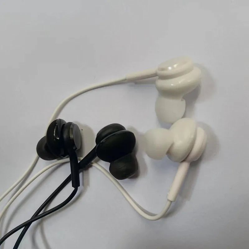 Stereo Sports In-ear Earphones With Mic 3.5mm Control Box Wired Headset Black White For Samsung Galaxy S8 S8plus Xiaomi Phones