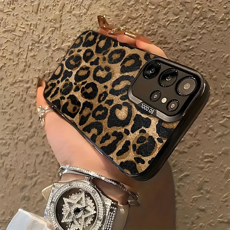 Fashion Leopard Pattern Hard Phone Case For Samsung Galaxy S25 Ultra Case Samsung S24 Ultra S26 S23 FE S22 S 25 Back Cover Funda