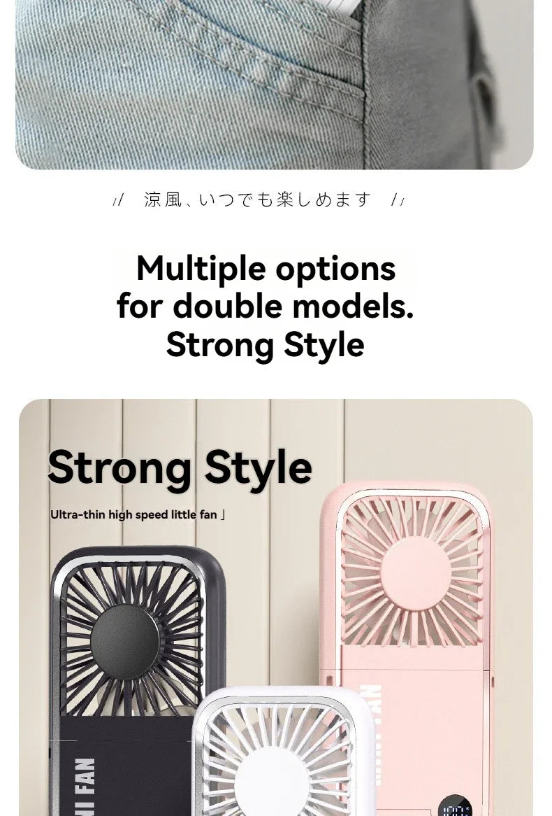 Summer Portable Ultra-thin Neck Small Fan F30 USB Charging Semiconductor Refrigeration Infinity Handheld Icing Fan