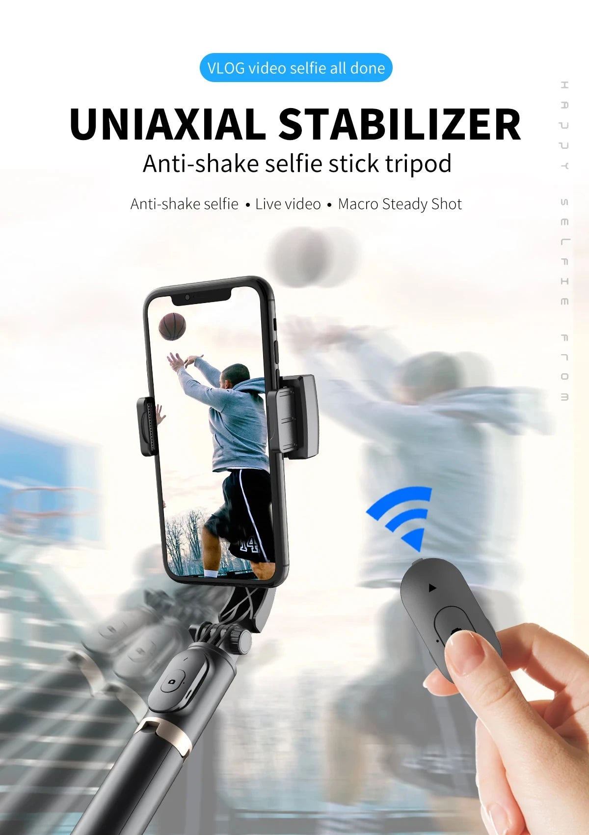 COOL DIER 2026 NEW Phone Gimbal Stabilizer Wireless Bluetooth Selfie Stick Tripod Stabilizer Holder Bracket for Smartphone Live