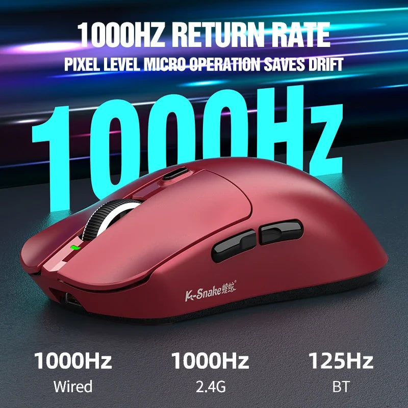 X11PRO Wireless Gaming Mouse, Tri-Mode Bluetooth+2.4G+wired,65g Lightweight, PAW3311 Sensor, 12000 DPI