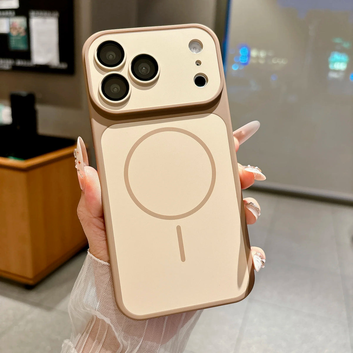 Shockproof Frosted Contrast Color Magnetic Case For iPhone 17 16 15 14 13 12 11 Pro Max Magnetic Capa Lens Protection Cover